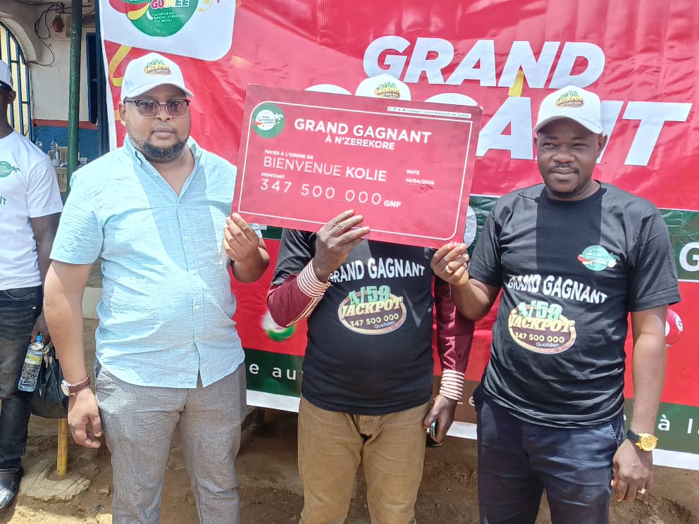 N’Zérékoré/Lonagui Un parieur rafle 347 millions GNF au Jackpot quotidien.