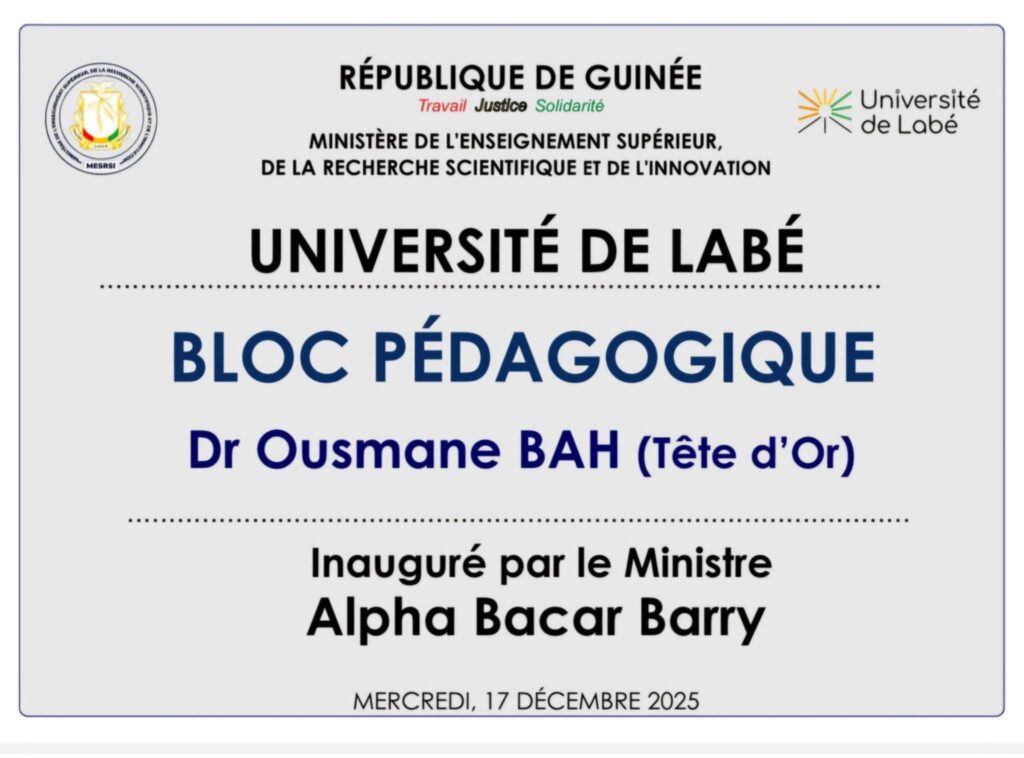 Immortalisation de feu Ousmane Bah « Tête d’Or » à l’Université de Labé : un hommage mérité à un bâtisseur du savoir